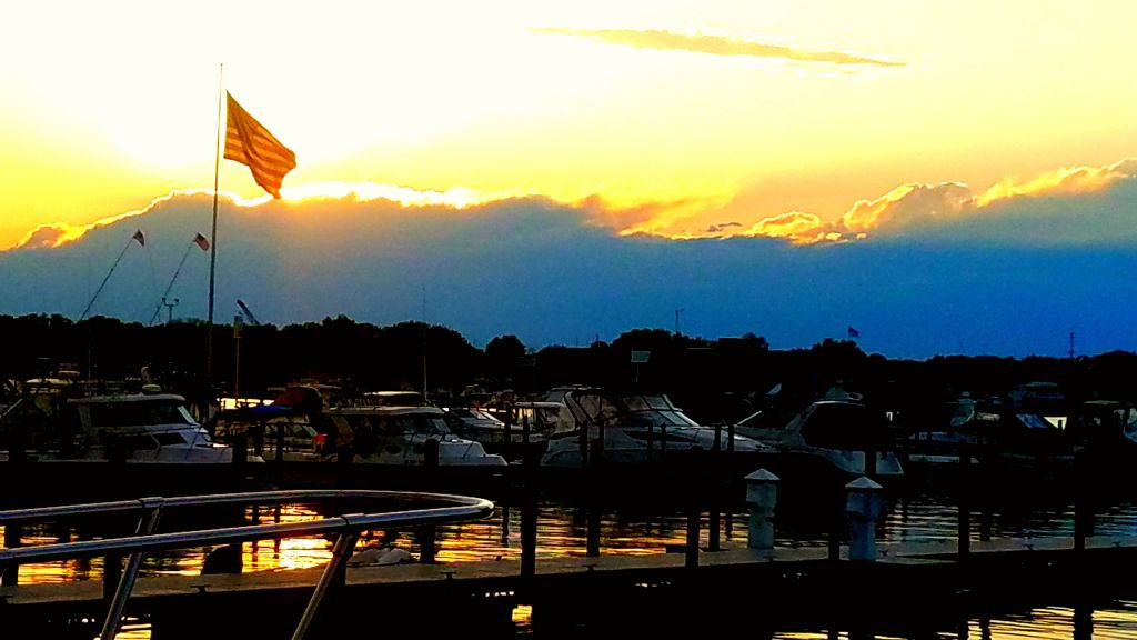 Sunset over Anchors Away Marina....