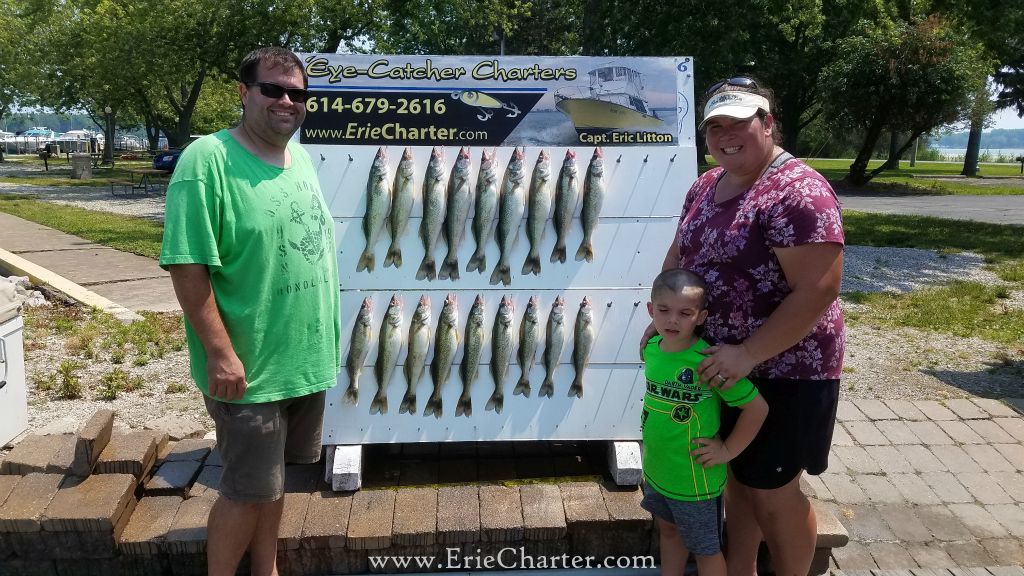 Lake Erie Walleye Charter - July 8 - This little guy LOVES fishing!