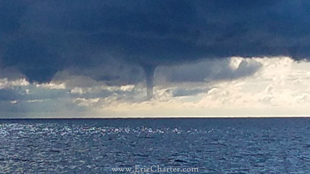 Lake Erie Fishing Charters - August 5 - This weather front spawned over 20 waterspouts today!