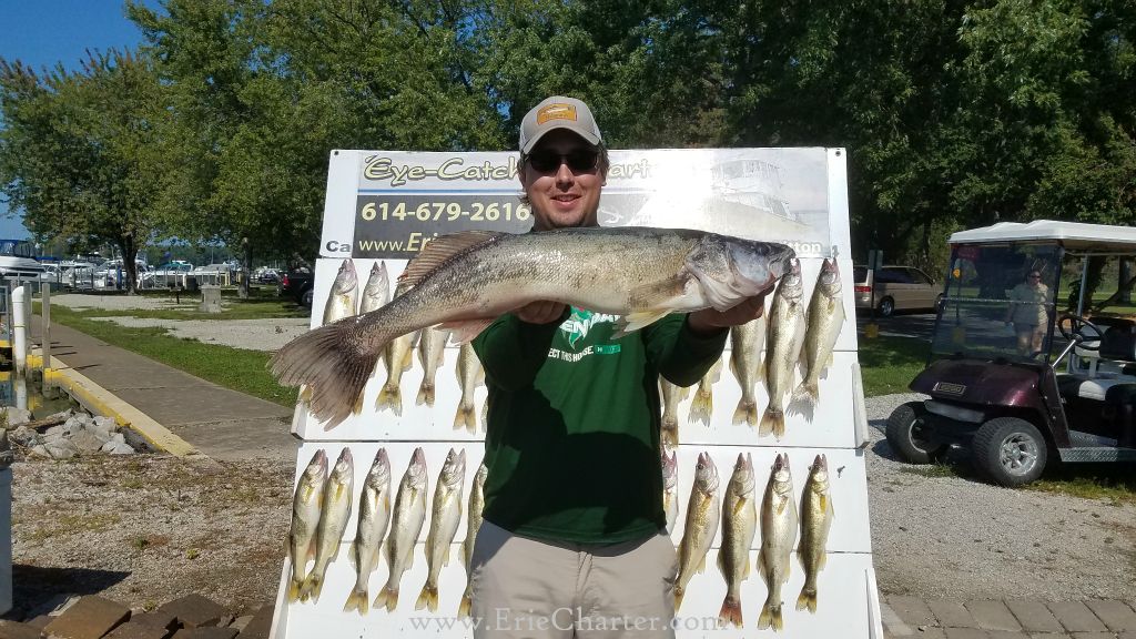 Lake Erie Fishing Charters - August 15 - Look out, SUPER TANKER coming through!